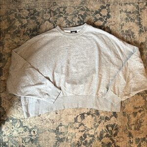 Nike Light Gray Cropped Crewneck Sweatshirt